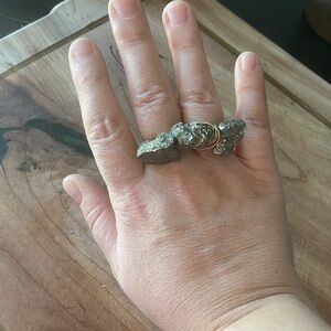 Luv Aj raw Pyrite ring